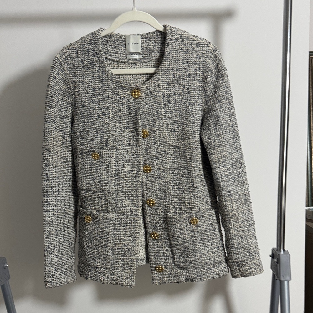 St. John Women's Tweed Jacket with Gold Accents